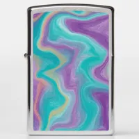 Purple, Blue and Teal Fluid Art    Zippo Lighter