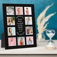 10 Photos Baby to Grad Name Year Graduate Black Plaque