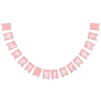 Pink Glitters Girl's Birthday Bunting Flags