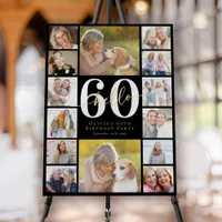 Hello 60 Sixtieth Birthday Photo Collage Welcome Foam Board