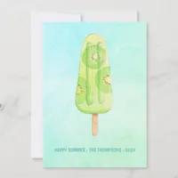 Watercolor Popsicle Summer Family Photo Greeting Card