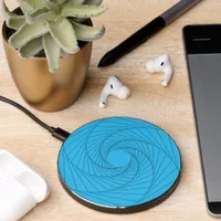 Wireless Charger - Electric Blue Optical Illusion