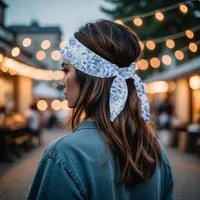 Gorgeous blue hydrangeas - floral pattern  bandana