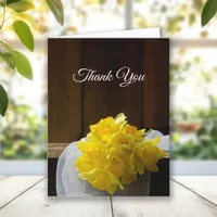 Rustic Daffodils and Barn Wood Wedding Thank You