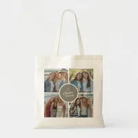 Modern Custom Besties Photo Collage Elegant Chic Tote Bag