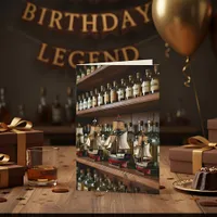 Ship, Boats, Bottles of Booze Birthday Card