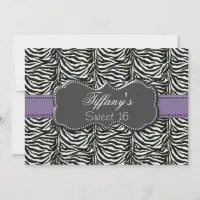 purple trendy Sweet Sixteen party Invitation