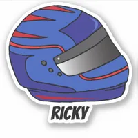 Blue Motorbike Helmet Motor Racing Fan Sticker