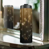 Cascading Lights Monogram Gold ID789 Thermal Tumbler