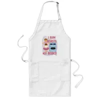 Burn Roasts Not Books Retro Reading Housewife Long Apron