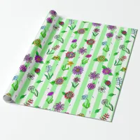 Whimsical Hand Drawn Flowers Wrapping Paper