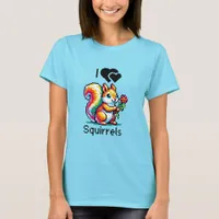 I Love Squirrels | Pixel Art T-Shirt