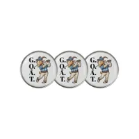 Funny Goat Golfer Swinging Club Golf Ball Marker