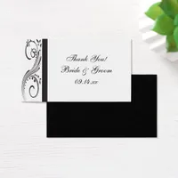Black and White Swirls Wedding Favor Tags