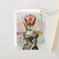 Woman With Tulip Head Postcard