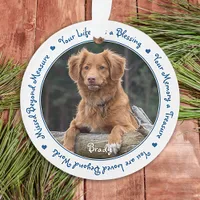 Dog Photo Pet Loss Sympathy Pet Memorial Ornament