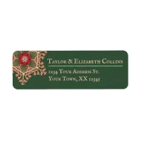 Holly Star Green Address Labels