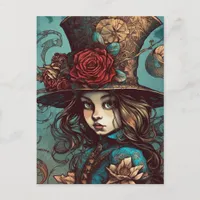 Alice in a Top Hat Postcard