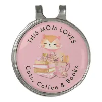 This Mom Loves Cats Coffee Books Reader Book Lover Golf Hat Clip