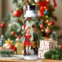 Vintage Elven Fairy Children Christmas  Water Bottle