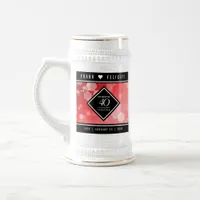 Elegant 40th Ruby Wedding Anniversary Celebration Beer Stein