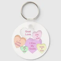 Goat Valentine Hearts Key Chain Goat Gift