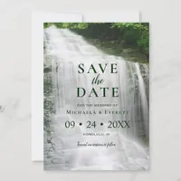 Waterfall Nature Outdoor Wedding Save the Date