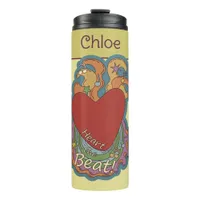 Heart the Beat Doodles Music Lovers Name Yellow Thermal Tumbler