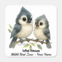 Bold Curious Tufted Titmouse  Metal Sign