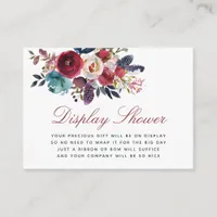 Boho Chic floral Baby Shower Display Shower Enclosure Card