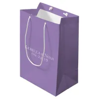 Simple Minimalist Elegant Lavender Text Wedding Medium Gift Bag