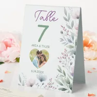 Pretty Botanical Personalized Wedding Table Tent Sign