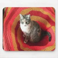 Pearl Cat on Afghan Mouse Pad