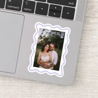 Custom Your Own Photo & Text Wavy Purple Frame Sticker