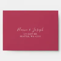 Simple Modern Magenta  Wedding Envelope