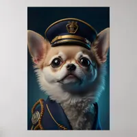 Chihuahua Pilot Captain Poster