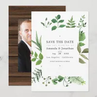 Rustic Country Barn Greenery Wedding Photo Save The Date