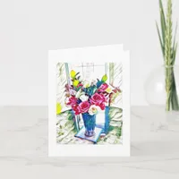 Blank Floral Note Card