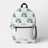 Watercolor Rainbow Pattern Printed Backpack