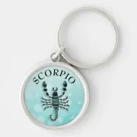 Teal and Black Horoscope Sign Scorpio Keychain