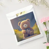 Teddy bear in a meadow, cute custom  favor bag