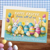 From All Of Us Cute Bunny Colorful Easter Holiday Card