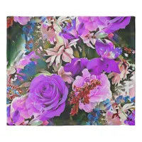 Modern Abstract flowers floral art Duvet Cover