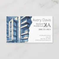 Modern Two Sided Architect Custom Building Photos Business Card
