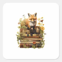 Cottagecore Aesthetic With Book Cute Goblincore Cr Square Sticker