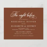 Budget Rust Night Before Rehearsal Dinner invite