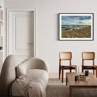 Golden Hour Seascape Beach Photograph  Framed Art