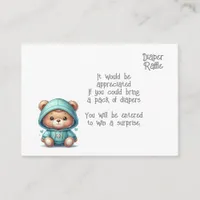 Baby diaper raffle enclosure card