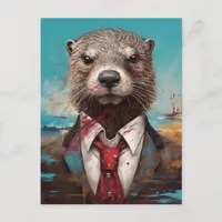 Adorable Otter in a Suit Postcard