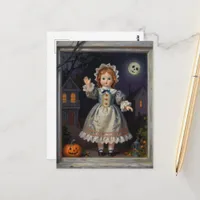Victorian Doll Waving Postcard